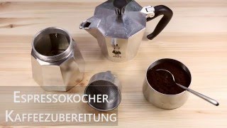 Kaffeezubereitung mit dem Espressokocher  Mokakanne [upl. by Nnorahs]