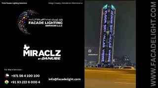 Our Latest Masterpiece Miraclz by Danube Dubai  Facade Lighting Services LLC facadelighting [upl. by Minnaminnie]