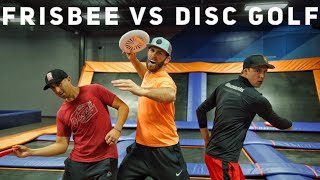 Frisbee vs Disc Golf Trick Shot Battle  Brodie Smith Paul McBeth amp Simon Lizotte [upl. by Emanuele]