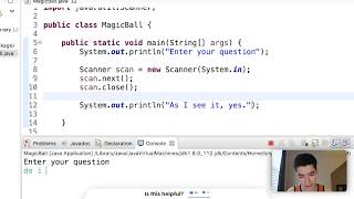 Java Program For Beginners  Magic 8 Ball 18 [upl. by Akinuahs876]