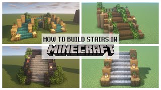 How To Build Stairs in Minecraft  6 Designs Easy Minecraft Build Tutorial [upl. by Edurtreg431]