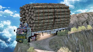 Overloaded Trailer  the most dangerous road  Euro Truck Simulator 2 [upl. by Ajna]