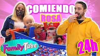 24h comiendo Color Rosa 🍭🦑 El ultimo gana 🏆 [upl. by Anual]