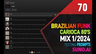 Brazilian Funk Carioca 80s Playlist  Create Your Own Music with Suno AIs Funk Instrumental Prompts [upl. by Rollet]