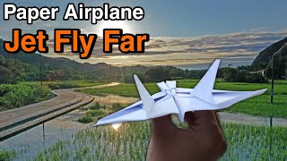 Best Jet Fighter paper airplane fly Far  How to make a paper airplane jet fighter step by step [upl. by Loris482]