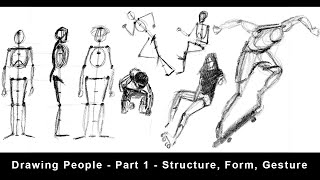 Drawing People for Beginners  Part 1  Body Structure Form Gesture [upl. by Whallon]