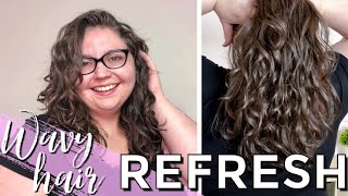 HOW TO REFRESH DAY 2 WAVY HAIR Quick amp Easy [upl. by Niassuh]