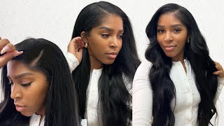 MAKING MY UPART WIG INTO A SIDE PART WIG  BEGINNER FRIENDLY  WESTKISS HAIR [upl. by Brockwell299]