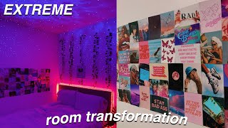 EXTREME ROOM MAKEOVER  TRANSFORMATION aesthetic vscopinterest inspired bedroom [upl. by Gerrilee]