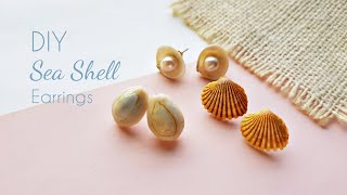 DIY Sea Shell Earrings  How to Make Shell Earrings [upl. by Neih]