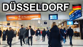 4K Train Station Tour in Germany 2020  Dusseldorf Main Station  Train Station on a Cloudy Day [upl. by Pillihp]