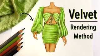 Velvet rendering tutorial  Pencil blending  Fashion Illustration  Art Studio by Srabani [upl. by Schmitt235]