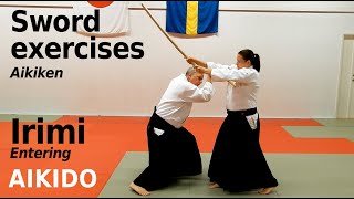 Aikido sword AIKI KEN basic irimi entering exercises by Stefan Stenudd [upl. by Cirederf313]