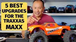 5 best upgrades for the Traxxas Maxx  best 4s monster truck mods [upl. by Yditsahc]