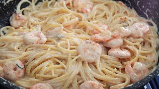 SPAGHETTI COM CAMARÕES AO CREME  O melhor macarrão do mundo [upl. by Ycak]