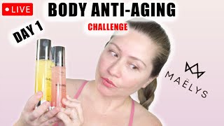 BODY ANTIAGING CHALLENGE  DAY 1  MAELYS COSMETICS W BEFORE amp AFTERS [upl. by Rafiq]