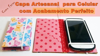 Como fazer Capa de Celular com quotAcabamento Perfeitoquot reciclando capas de caderno [upl. by Chenee141]