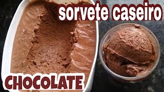 SORVETE CASEIRO DE CHOCOLATEmuito cremososuper fácil [upl. by Adekan]