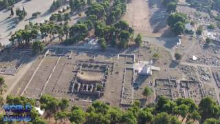 Delphy Epidaurus Sanctuary of Asclepius Greek Ἐπίδαυρος Epidauros Drone Aerial Video  Greece [upl. by Aleibarg539]