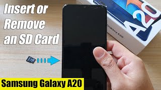 Galaxy A20 How to Insert or Remove an SD Card [upl. by Esidnac]