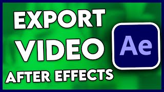 How to Export Video in After Effects Step By Step [upl. by Nodaj]