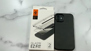 Spigen Tempered Glass Screen Protector GlastR EZ Fit for iPhone 12 and 12 Pro Review [upl. by Leonerd]