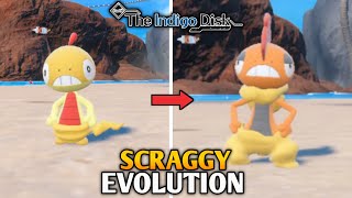 How To Evolve Scraggy Into Scrafty In Pokemon Scarlet amp Violet  The Indigo Disk DLC [upl. by Yssenhguahs]