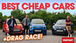 Whats the BEST cheap car NEW Kia Picanto vs Fiat 500 vs Hyundai i10 amp DRAG RACE  What Car [upl. by Nuawad]