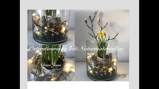 DIY Frühlingsdeko Osterstimmung mit Narzissen und Magnolie  Deko Jana [upl. by Nogam870]