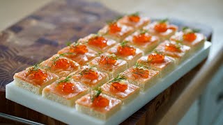 Smoked Salmon Appetizers  Canapé – Bruno Albouze [upl. by Ausoj]