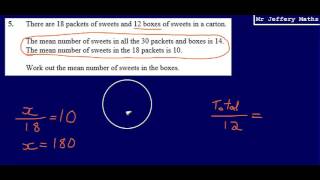 Mean GCSE Maths  Edexcel Practice Tests Set 2  1H  Question 5 [upl. by Kerwinn]