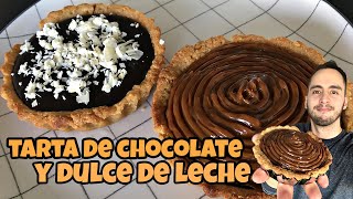 TARTA DE CHOCOLATE y DULCE DE LECHE en 1 minuto Receta fácil y rápida [upl. by Olgnaed]