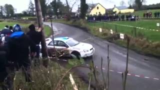 Marshal Hit by Car  Galway International Rally dashcamsie [upl. by Cathie]