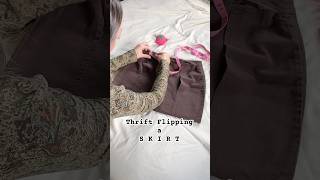 Upcycle my thrifted skirt with me🤍 sewingtutorial thriftflip upcycledclothing sewing thrift [upl. by Ezekiel]