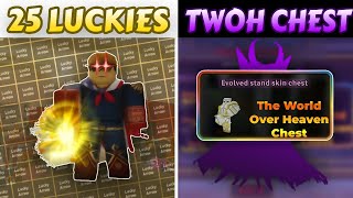 YBA USING 25 LUCKIES  TWOH CHEST [upl. by Olotrab]