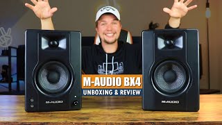 BEST BUDGET STUDIO MONITORS 2021  MAudio BX4 Studio Speakers Unboxing amp Review [upl. by Adnol]