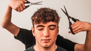 ASMR GIVING MY BROTHER A HAIRCUT [upl. by Karlen242]