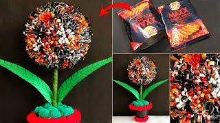 Best Reuse Of Waste Chips Packet  Home Decor Idea using Chips packet  Waste material Craft [upl. by Eaneg]