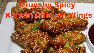 Crunchy Spicy Korean Chicken Wings [upl. by Ohnuj]