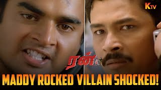 Maddy shows his toughness to the villain🔥 Run Movie Scene  Madhavan  Meera Jasmine  KTV [upl. by Ahsikar332]