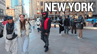 New York City 🗽 4K  Winter walk in Midtown Manhattan [upl. by Haukom18]