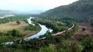 12432 NZM  TVC Radhani Express passing Scenic Location In Konkan Railways [upl. by Thordis]