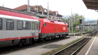 Eurocity 113 Siegen  Klagenfurt  Zagreb hauled and pushed by ÖBB1116 at Villach Hbf [upl. by Anyrb]