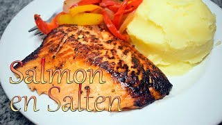 Receta de Salmon al Sarten  Cocinando con Yolanda [upl. by Gnehc222]