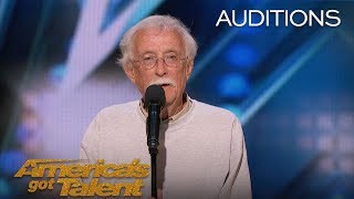 Andy Huggins Senior Comedian Doesnt Let His Age Define His Dreams  Americas Got Talent 2018 [upl. by Tawney878]