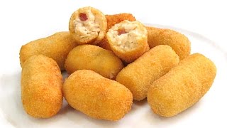 Croquetas caseras de Jamón y Pollo  Receta Fácil [upl. by Greysun]