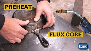 Cast Iron Welding Repair using Flux Core Wire [upl. by Naimerej177]