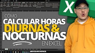 Cómo CALCULAR HORAS DIURNAS y NOCTURNAS en Excel [upl. by Crissie]