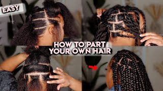 How to Do Box Braids on Yourself SUPER EASY TO FOLLOW TUTORIAL FOR BEGINNERS [upl. by Adnuahsal]