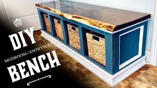 Build A Entry Mudroom Bench Easy DIY Build With Cut List [upl. by Corabella409]